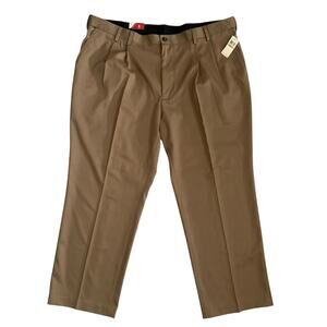 Izod Mens Sz 44x30 Ultimate Travel Stretch Non Iron Wicking Double Pleated Pants